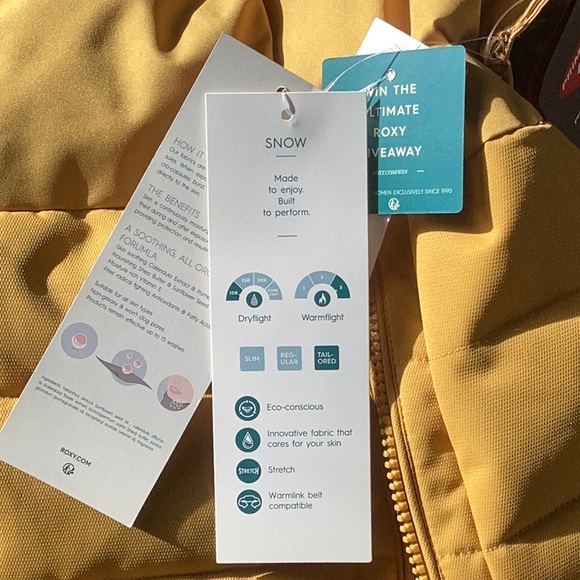 NWT ROXY SNOWBOARD JACKET YELLOW SIZE L - Picture 12 of 14